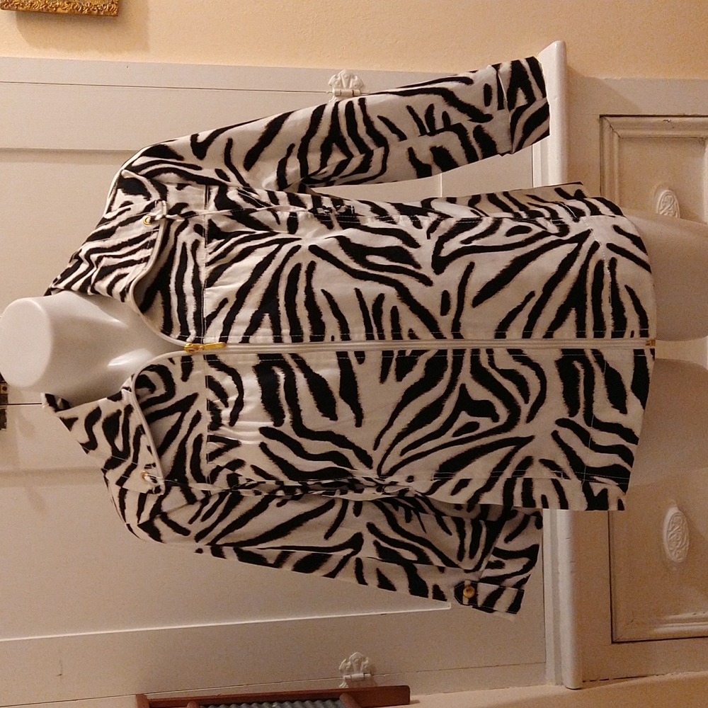 Studio Works lightweight animal print jacket Sz M